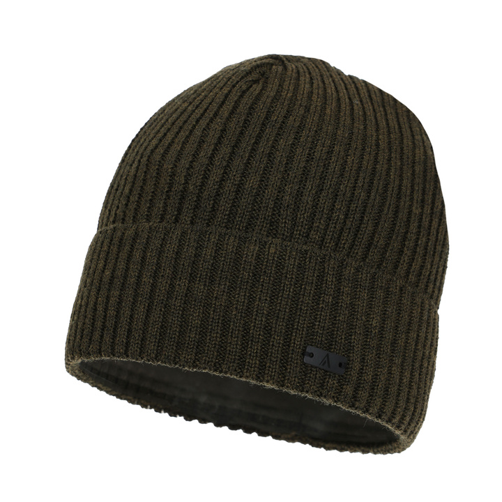 Căciulă de iarnă pentru bărbați, khaki, cu lână merino, Jeffrey