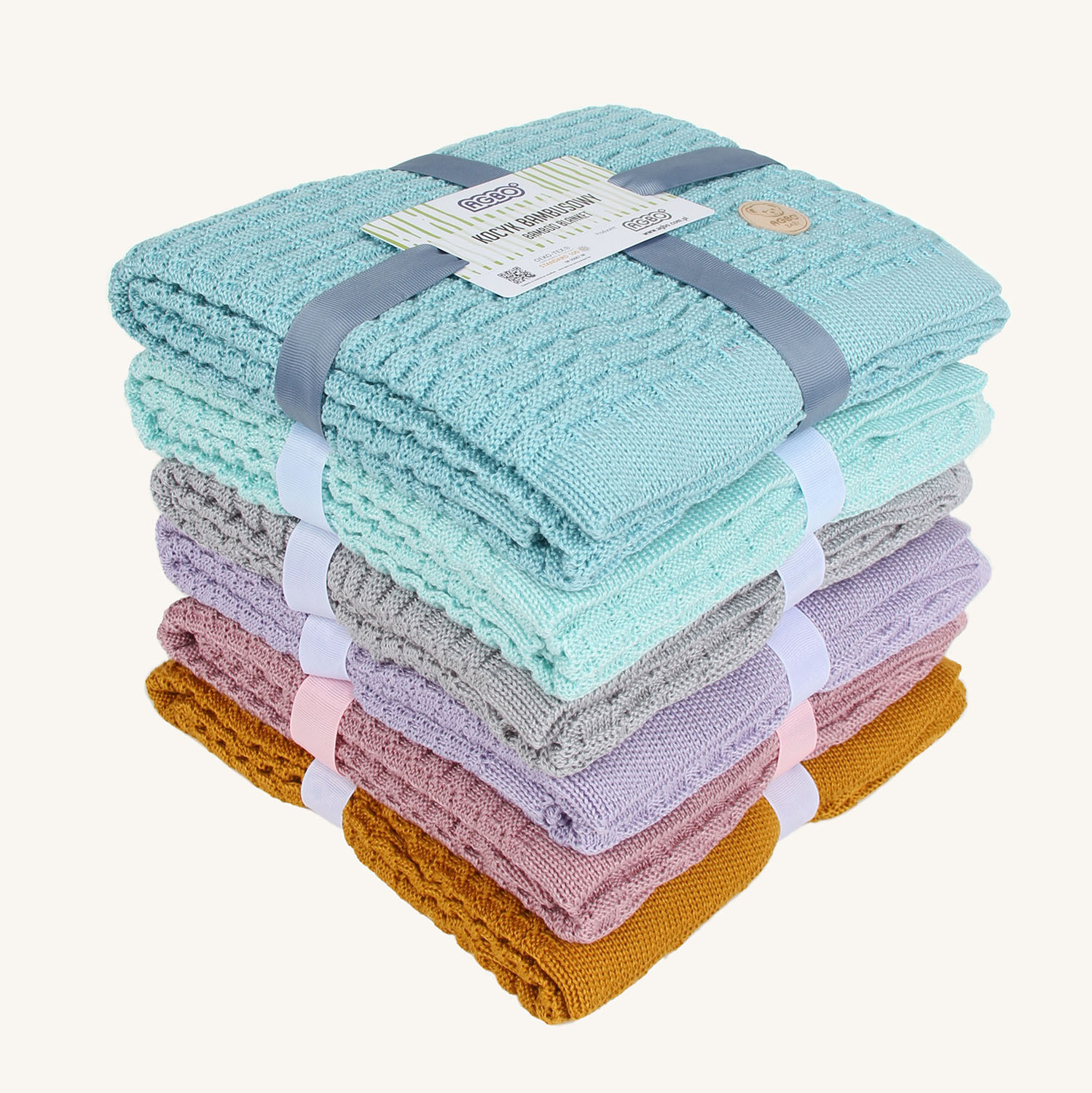 Pătură din bambus pentru bebeluși galbenă Misio