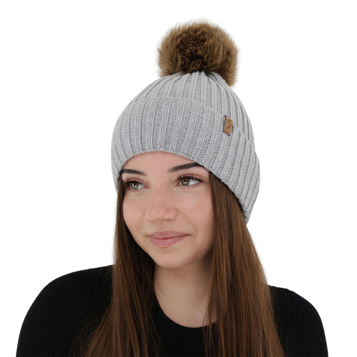 Căciulă de iarnă pentru femei, camel, cu lână merino, Zamira