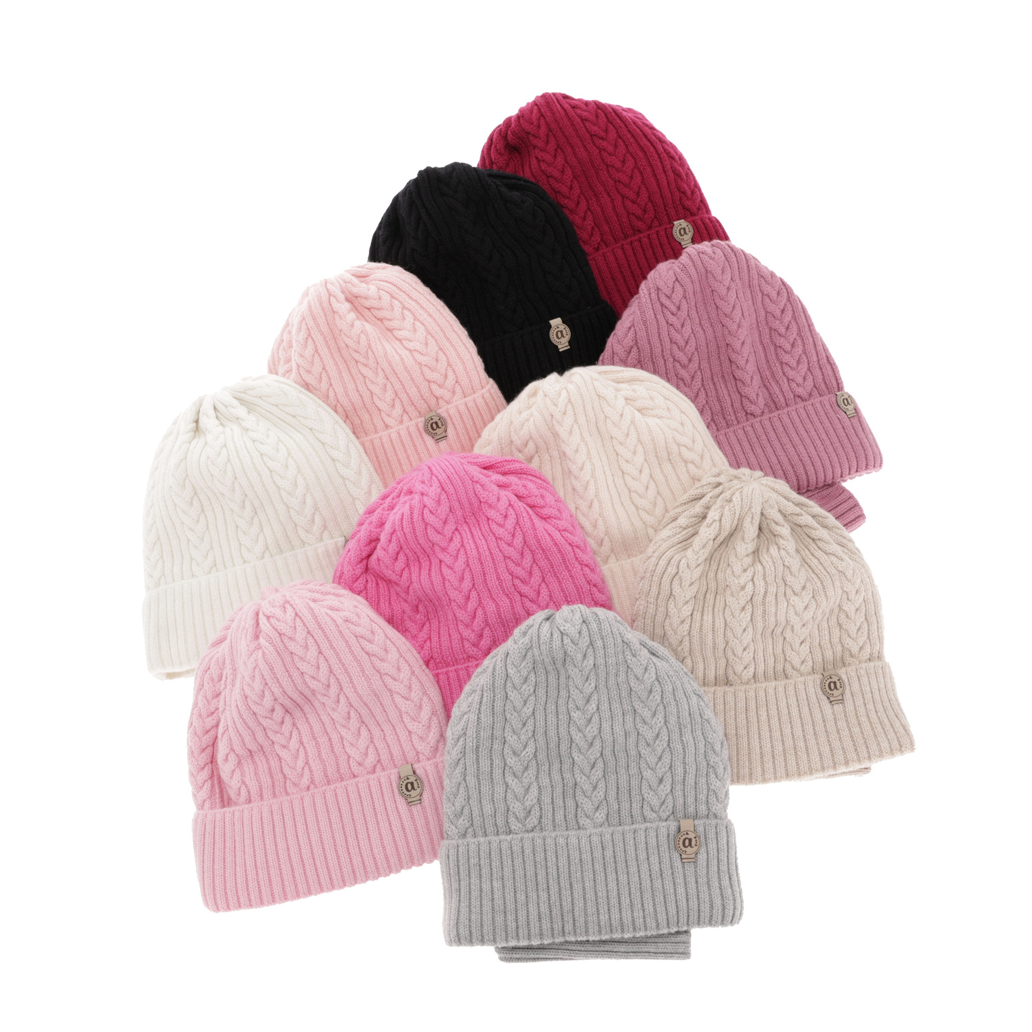 Set de iarnă pentru fete: căciulă și fular circular ecru, 100% lână merino extra fină Jenny