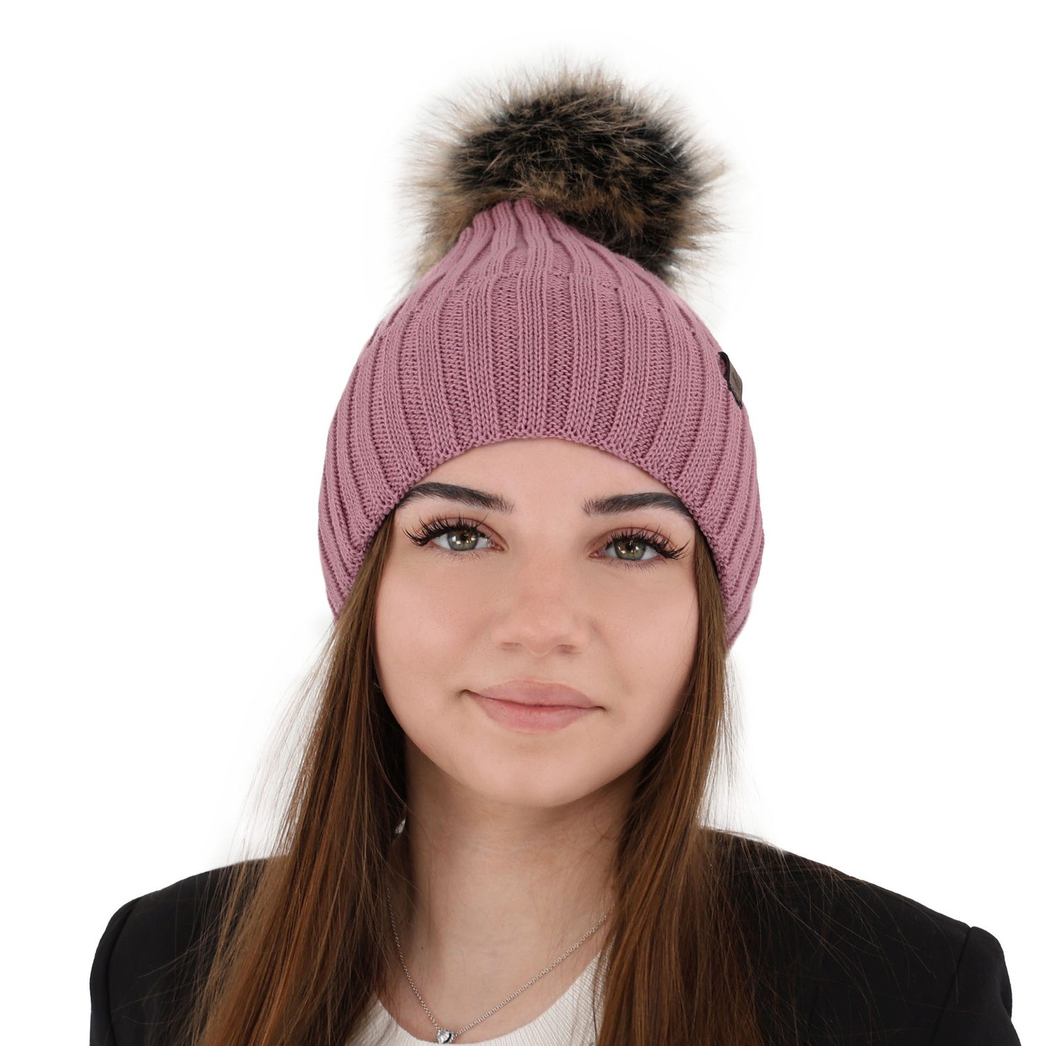Căciulă de iarnă pentru femei, gri, lână merino Texa
