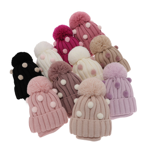 Set de iarnă pentru fete: căciulă și fular circular alb cu pompon Hekate