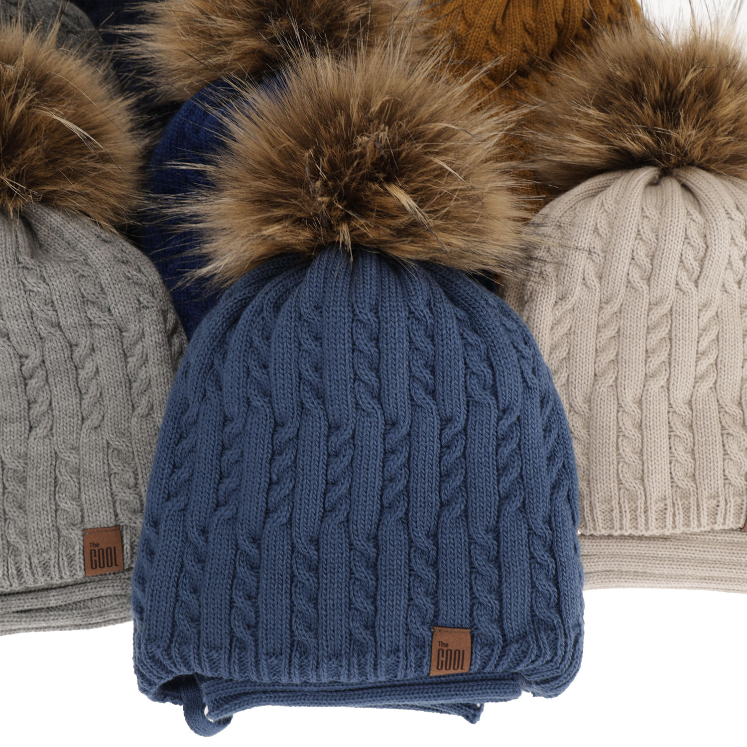 Set de iarnă pentru băieți: Căciulă și fular circular bleu cu pompon Indigo