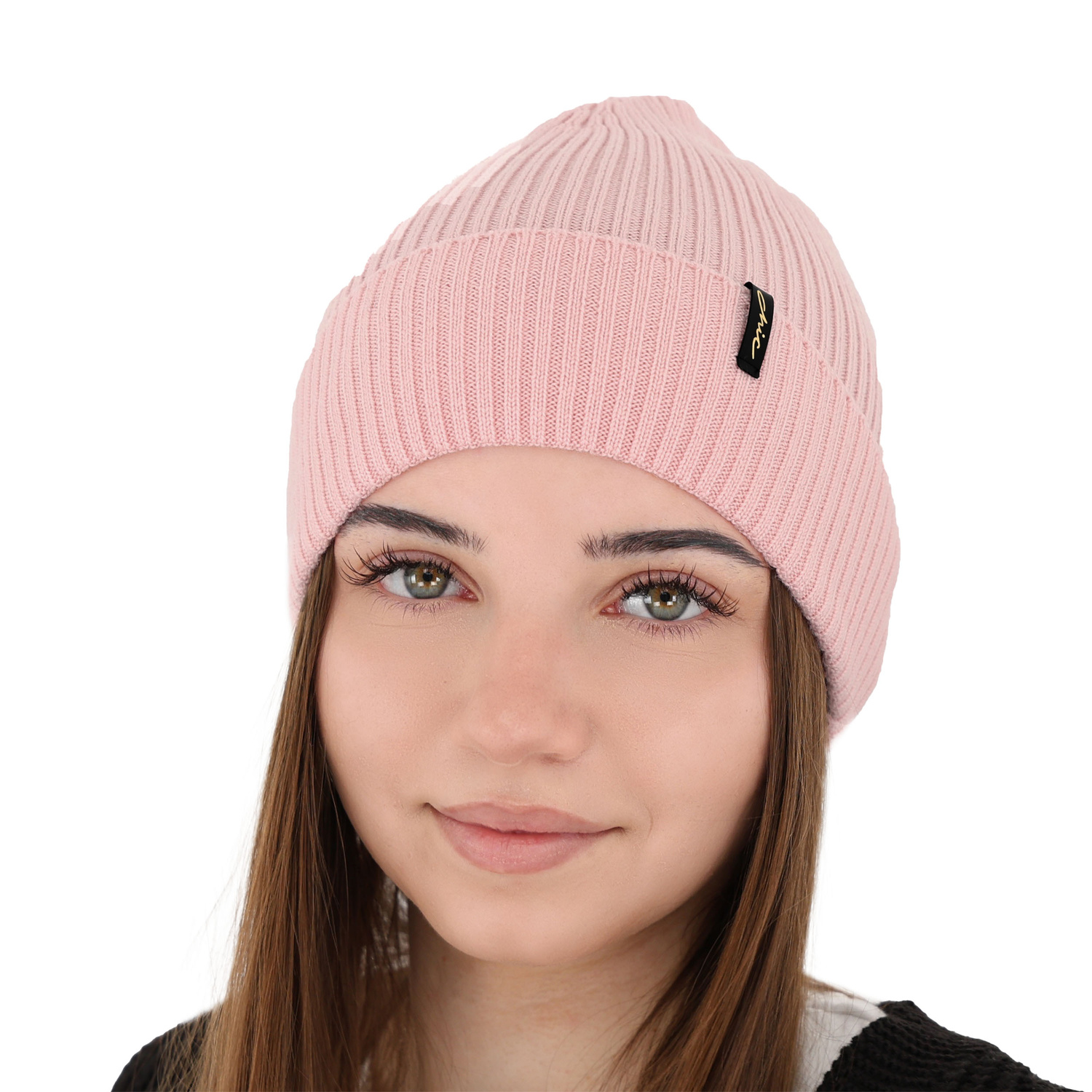 Căciulă de iarnă pentru femei roz 100% lână merino extra fină Megan