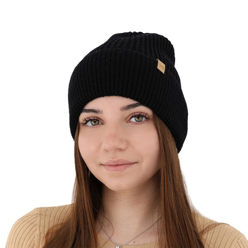 Căciulă de iarnă pentru femei, camel, 100% lână merino, Isla