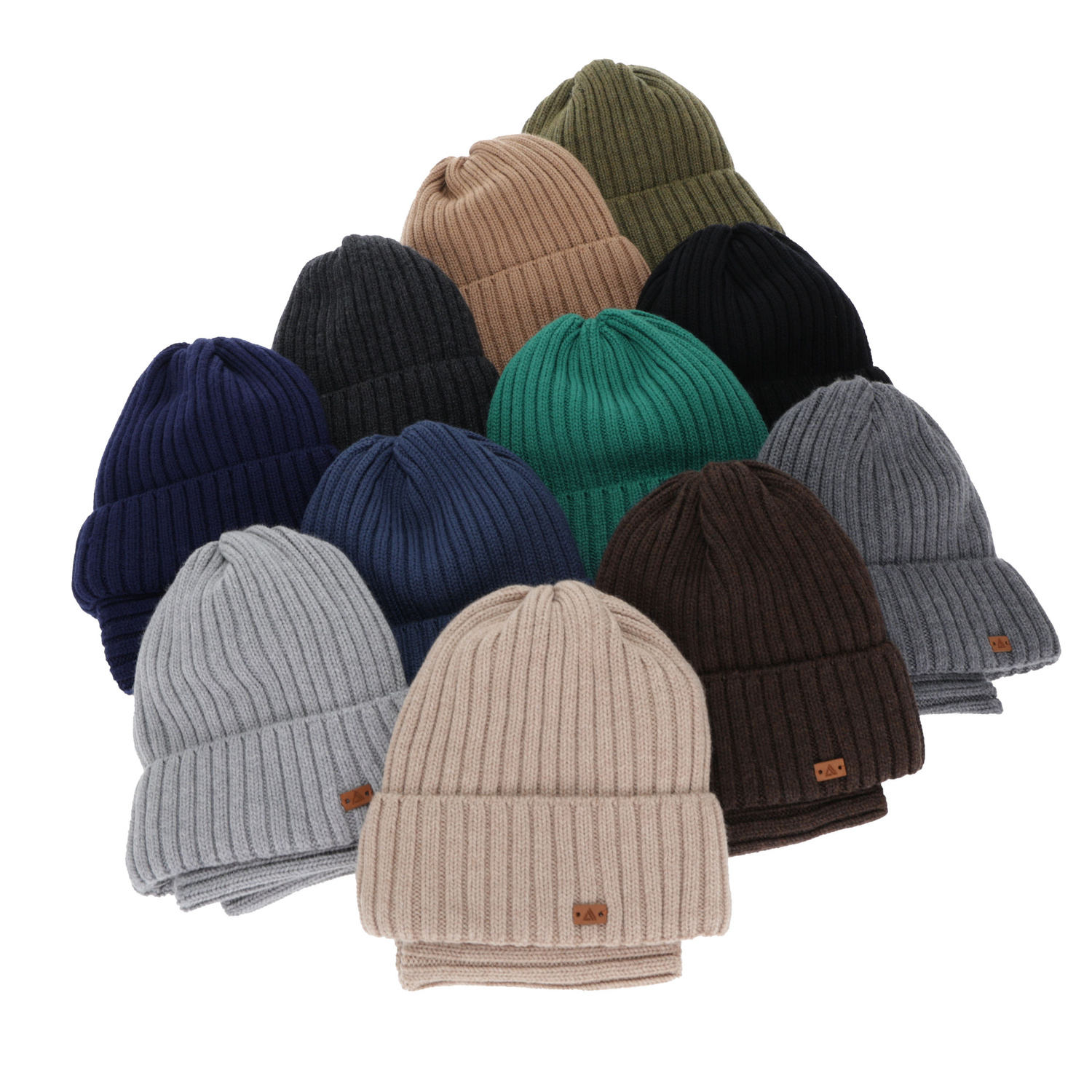 Set de iarnă pentru băieți: căciulă și fular circular, 100% lână merino, gri, Umberto