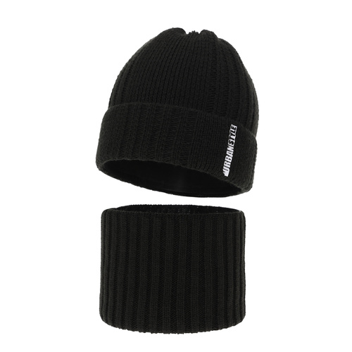 Set de iarnă pentru băieți: Căciulă și fular circular gri Balaton