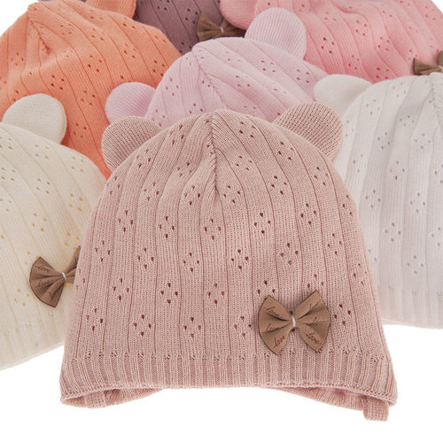 Căciulă de primăvară-toamnă pentru fete, cu bumbac, roz Lotta