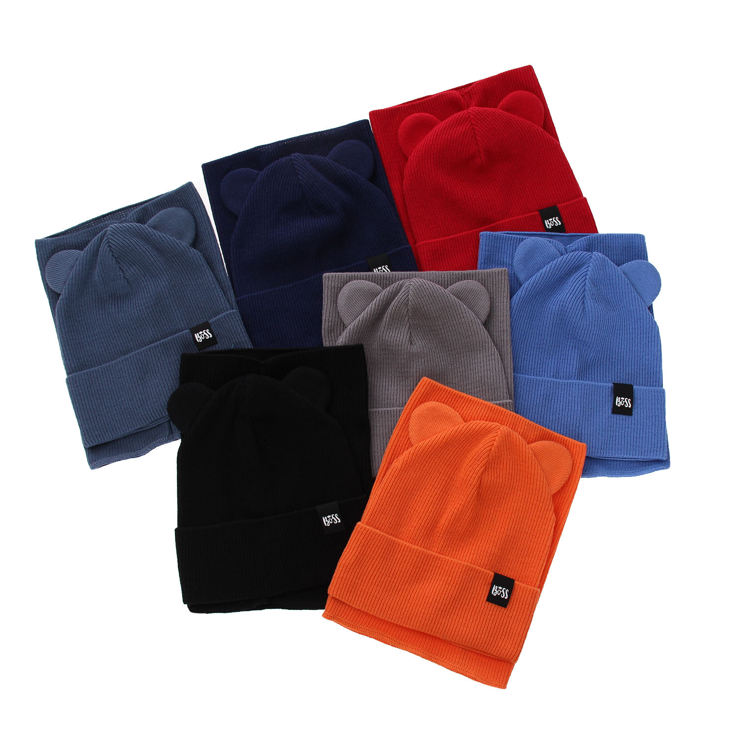 Set primăvară-toamnă pentru băieți: Căciulă și fular circular, cu bumbac, roșu Grajan