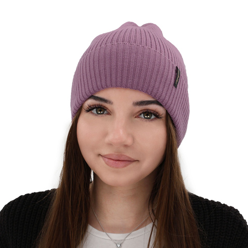 Căciulă de iarnă pentru femei roz 100% lână merino extra fină Megan