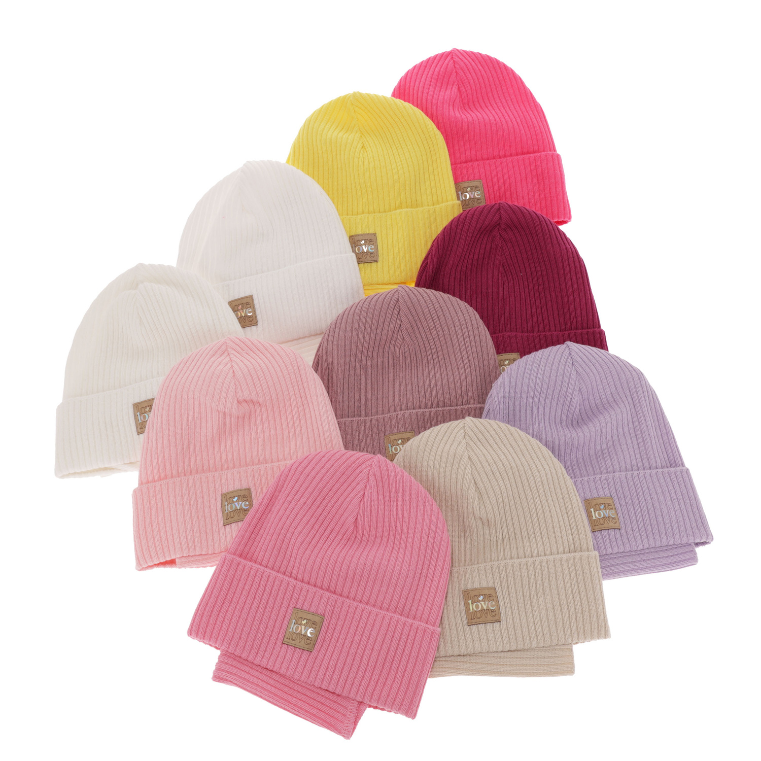 Set de primăvară-toamnă pentru fete: căciulă și fular circular, cu bumbac, bej Furora