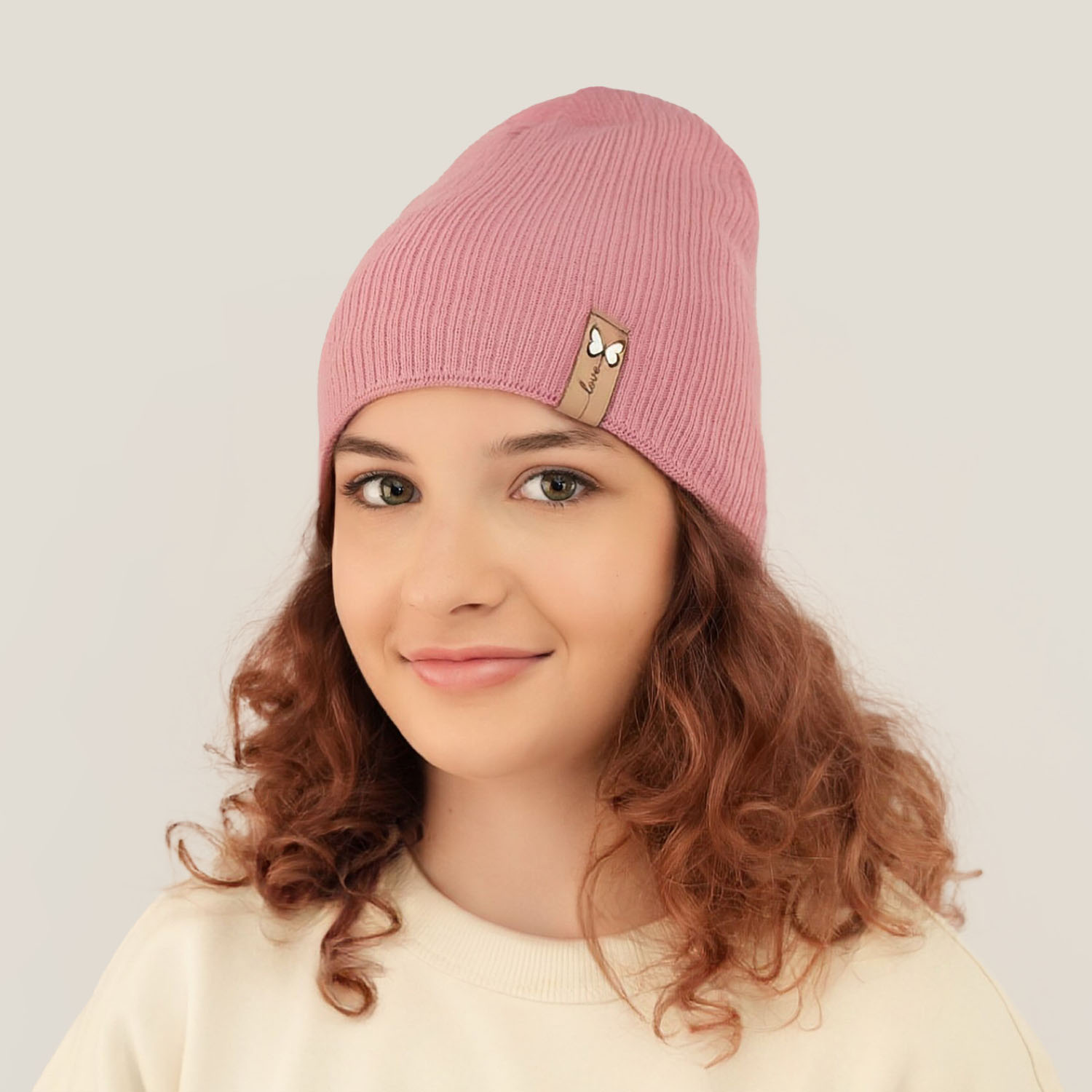 Căciulă de primăvară-toamnă pentru fete bej Rachela