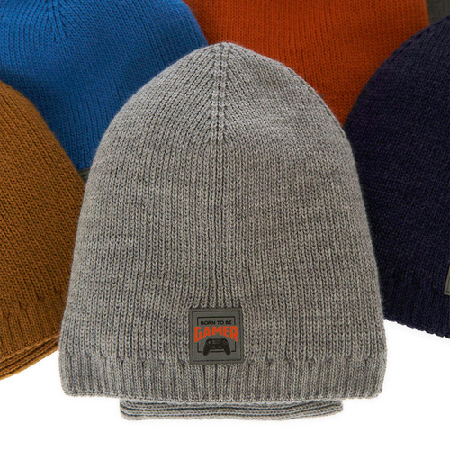 Set de iarnă pentru băieți: Căciulă și fular circular negru Gami