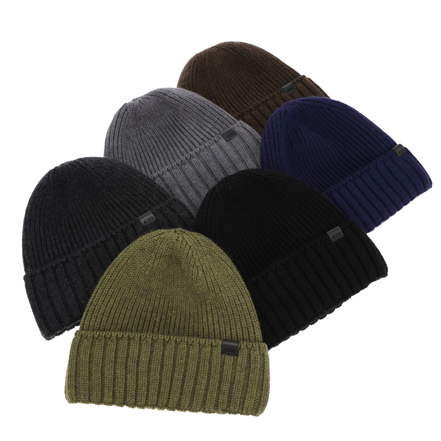 Căciulă de iarnă pentru bărbați negru 100% lână merino extra fină fără sudură Bruner