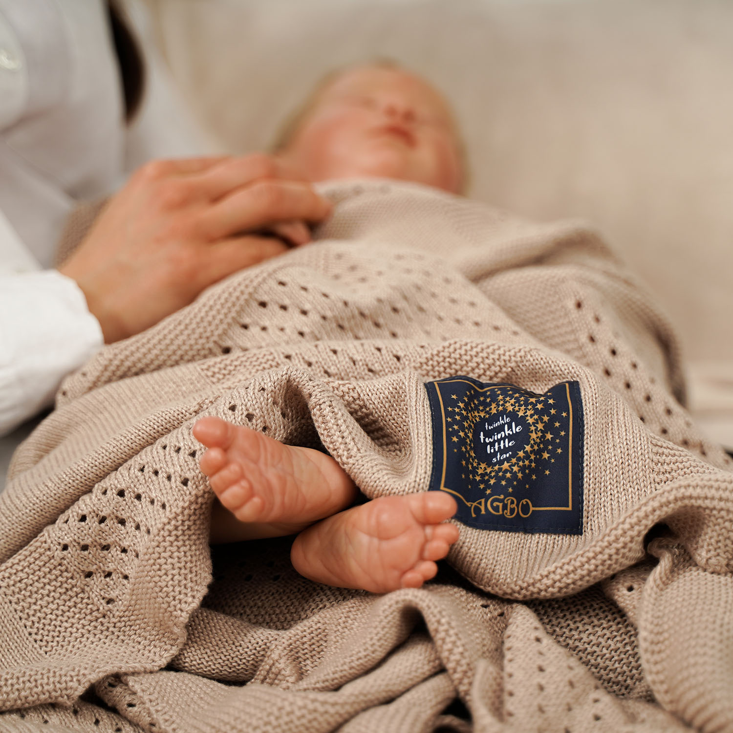 Pătură din bambus - bumbac pentru bebeluși gri Domino