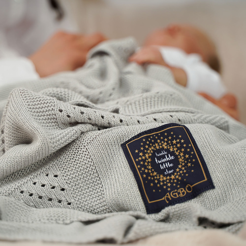 Pătură din bambus - bumbac pentru bebeluși gri Domino