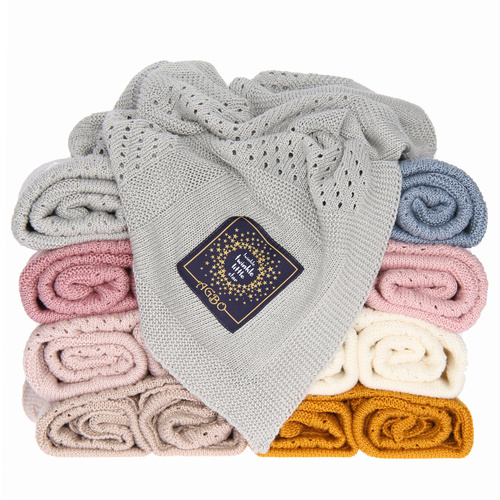 Pătură din bambus - bumbac pentru bebeluși gri Domino