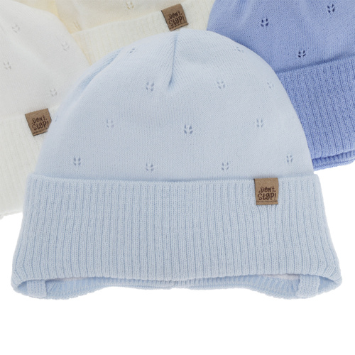 Căciulă de primăvară-toamnă pentru băieți, albastru, cu urechi, Leif
