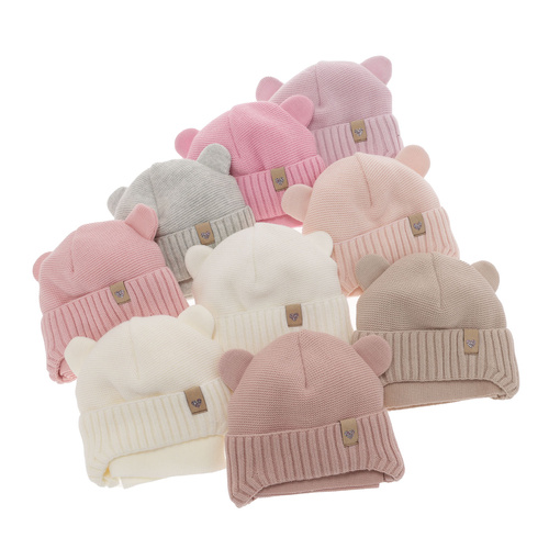 Set de iarnă pentru fete: căciulă și fular bej Alice