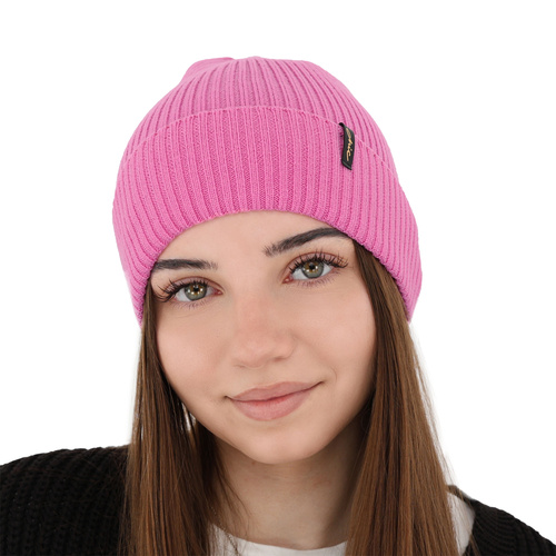 Căciulă de iarnă pentru femei roz 100% lână merino extra fină Megan