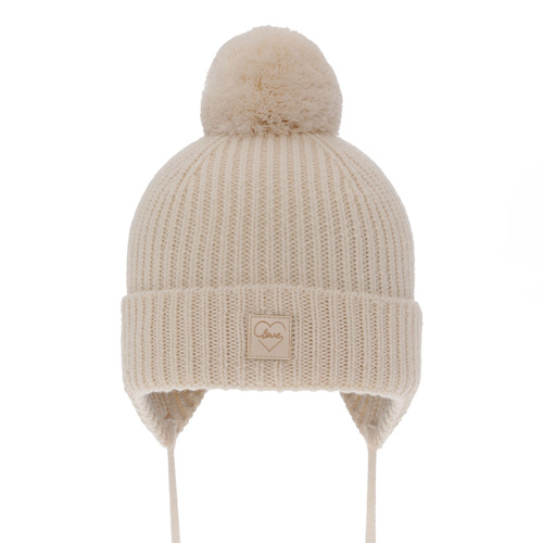 Căciulă de iarnă roz pentru fete din 100% lână merino extra fină, căptușită cu polar din lână Hakkari