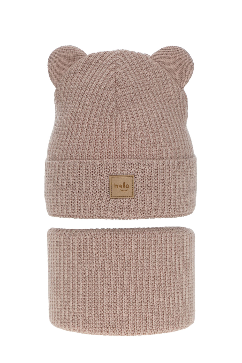 Set de iarnă pentru fete: căciulă și fular circular roz Harper