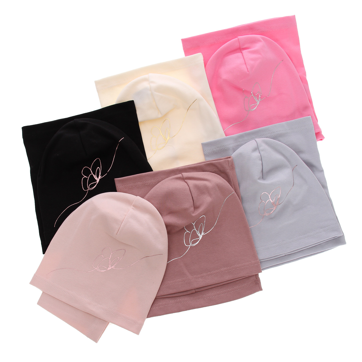 Set de primăvară-toamnă pentru fete: căciulă și fular circular gri Jula