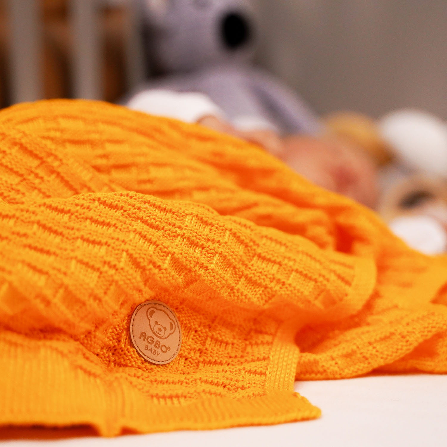 Pătură din bambus pentru bebeluși galbenă Misio