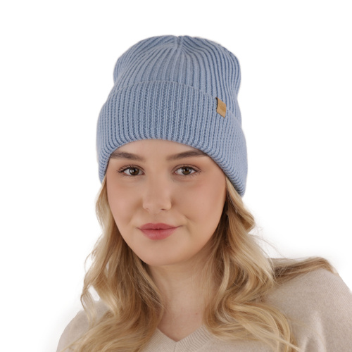 Căciulă de iarnă pentru femei neagră 100% lână merino extra fină Isla