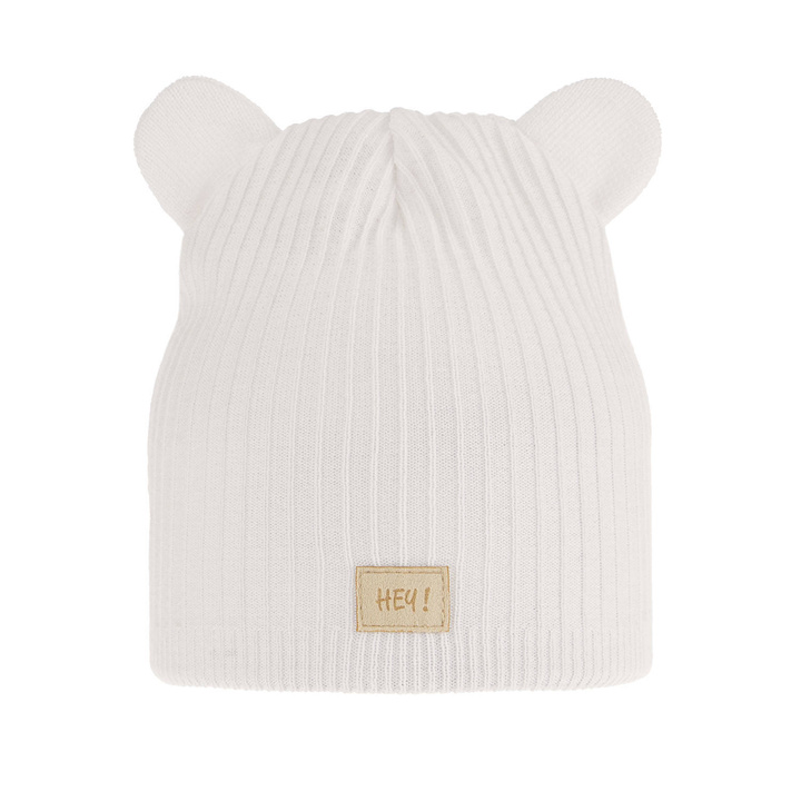 Căciulă de primăvară-toamnă pentru fete, cu bumbac, alb Clarisa