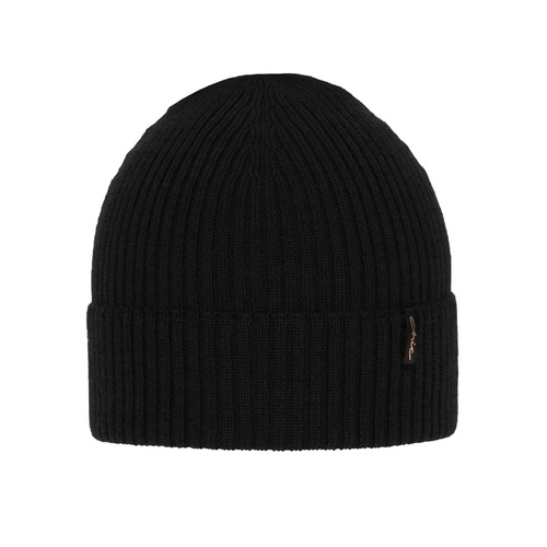Căciulă de iarnă pentru femei neagră 100% lână merino extra fină Megan