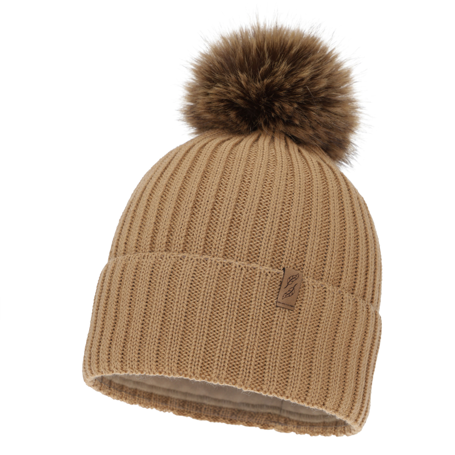 Căciulă de iarnă pentru femei, camel, cu lână merino, Zamira