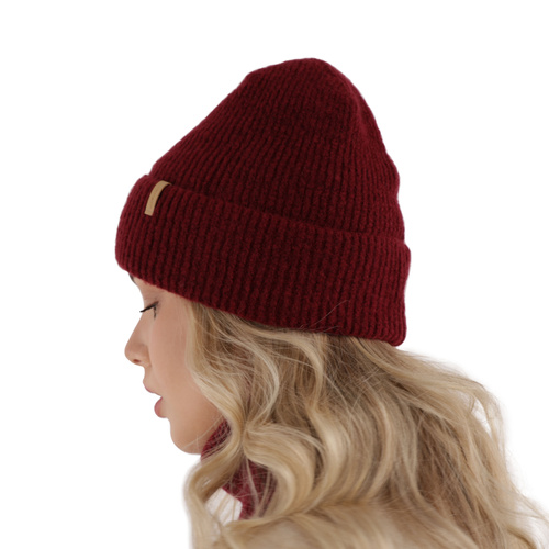 Set de iarnă pentru fete: căciulă și fular circular negru Edila