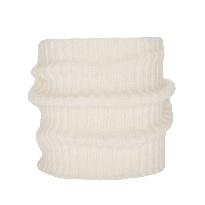 Fular circular de iarnă pentru femei ecru lână merino Besta