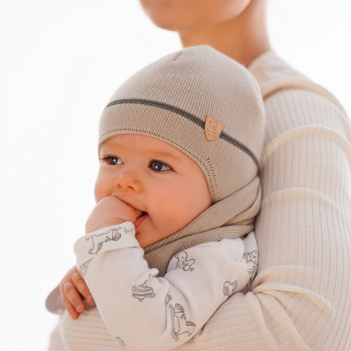 Set de iarnă pentru băieți: Căciulă și fular albastru marin Musso