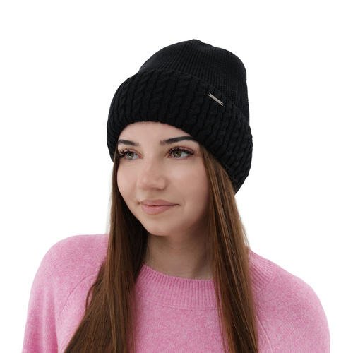 Căciulă de iarnă pentru femei din lână de merino, culoare bej Febe