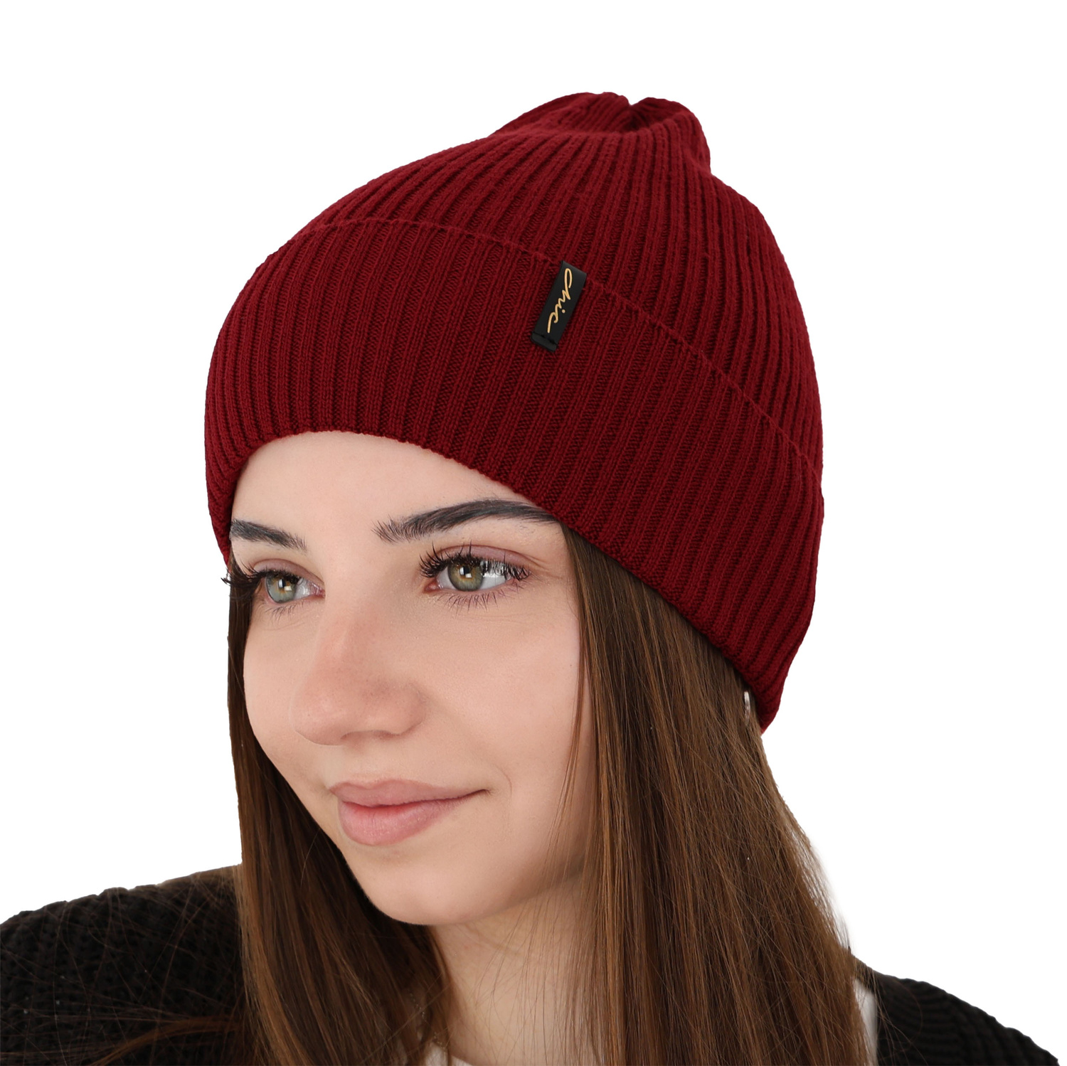 Căciulă de iarnă pentru femei roz 100% lână merino extra fină Megan