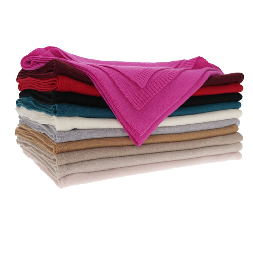 Fular de iarnă pentru femei, negru, lână merino cu cașmir, Irenia