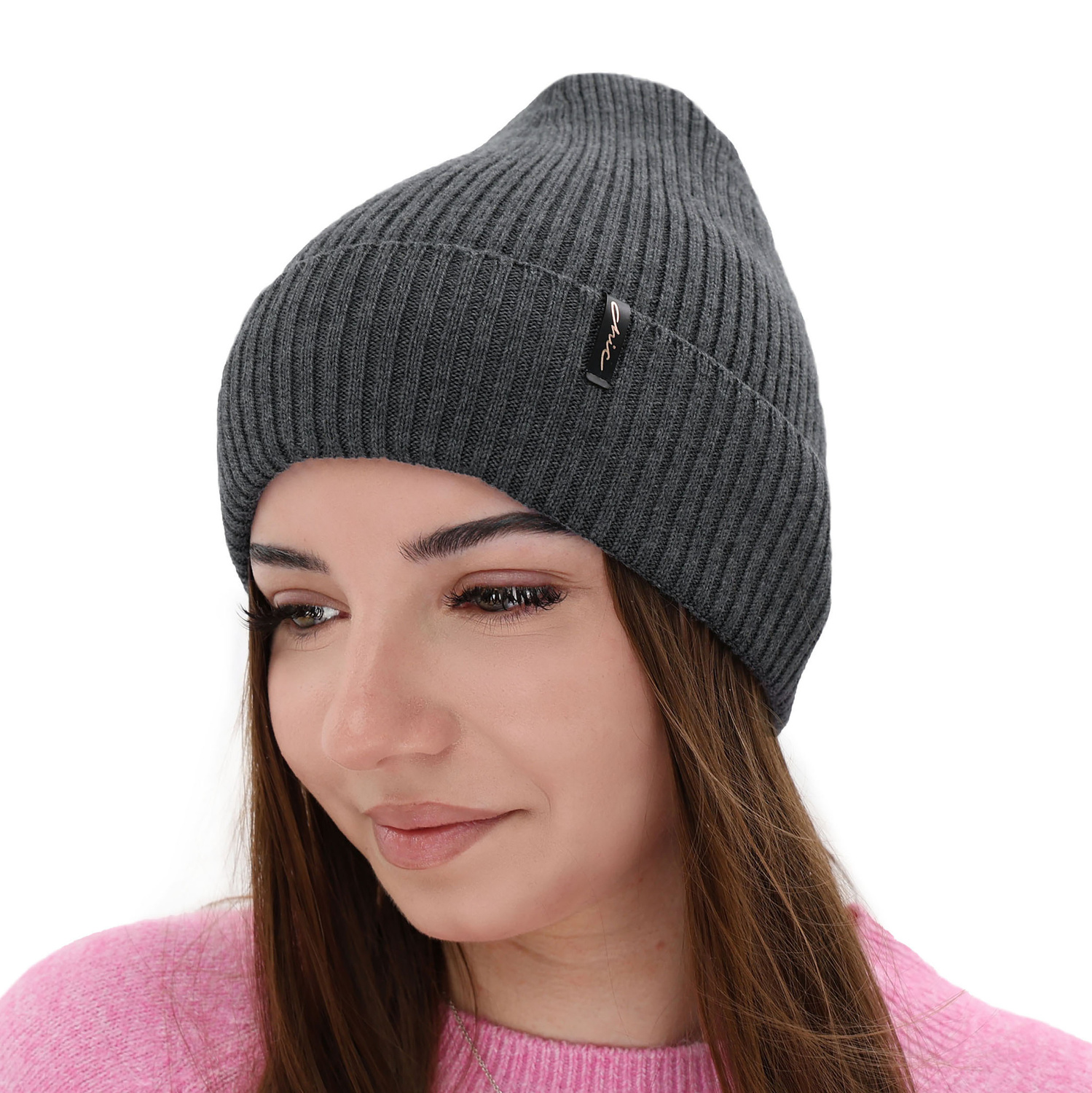 Căciulă de iarnă pentru femei albastră 100% lână merino extra fină Megan