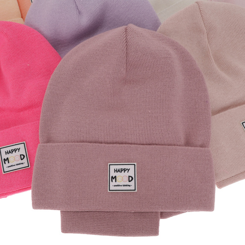 Set de primăvară-toamnă pentru fete: căciulă și fular circular, cu bumbac, portocaliu Mersila