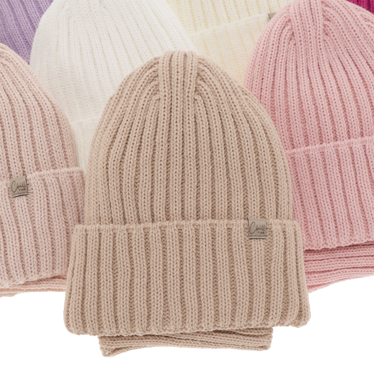 Set de iarnă pentru fete: căciulă și fular circular ecru Mitti