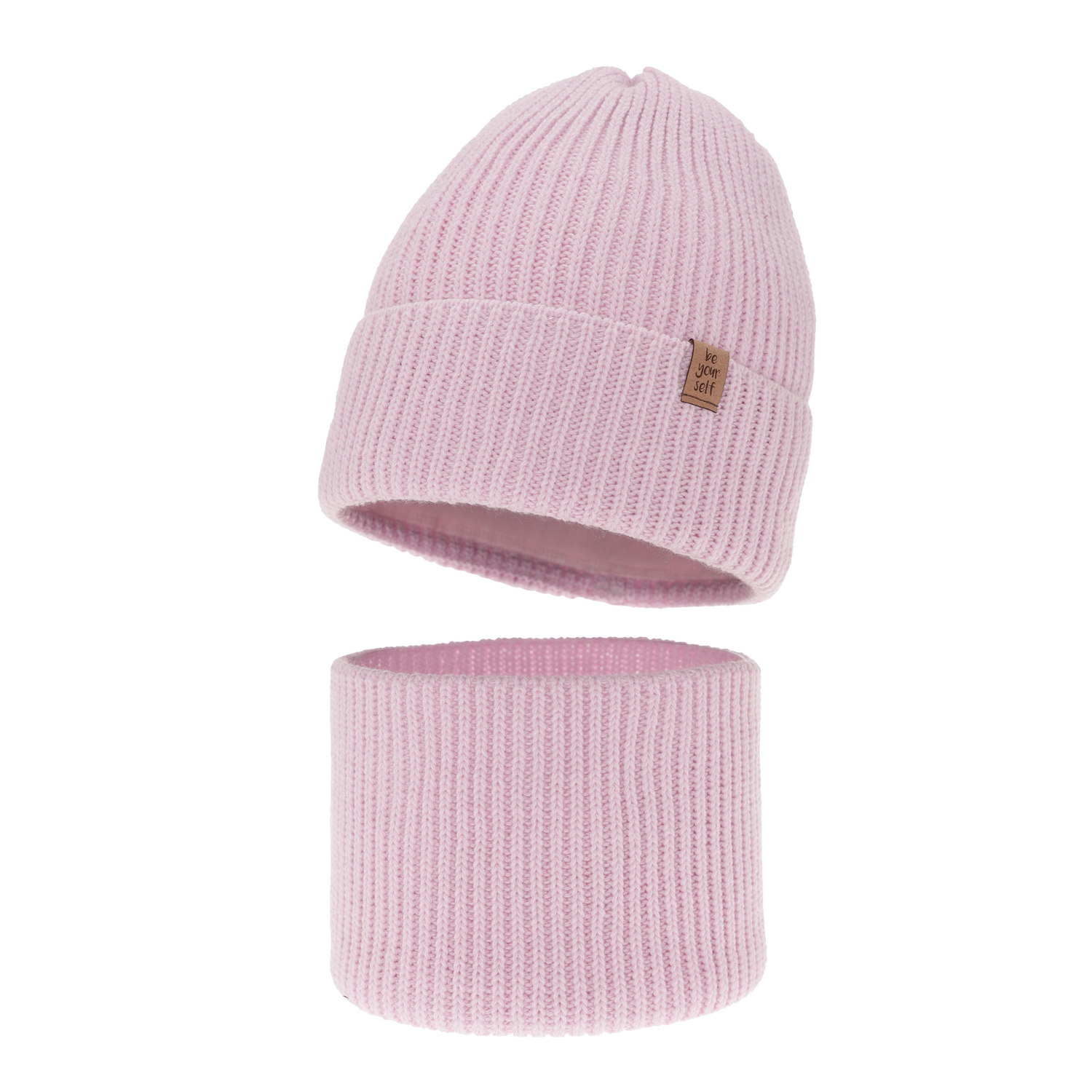 Set de iarnă pentru fete: căciulă și fular circular violet Edera