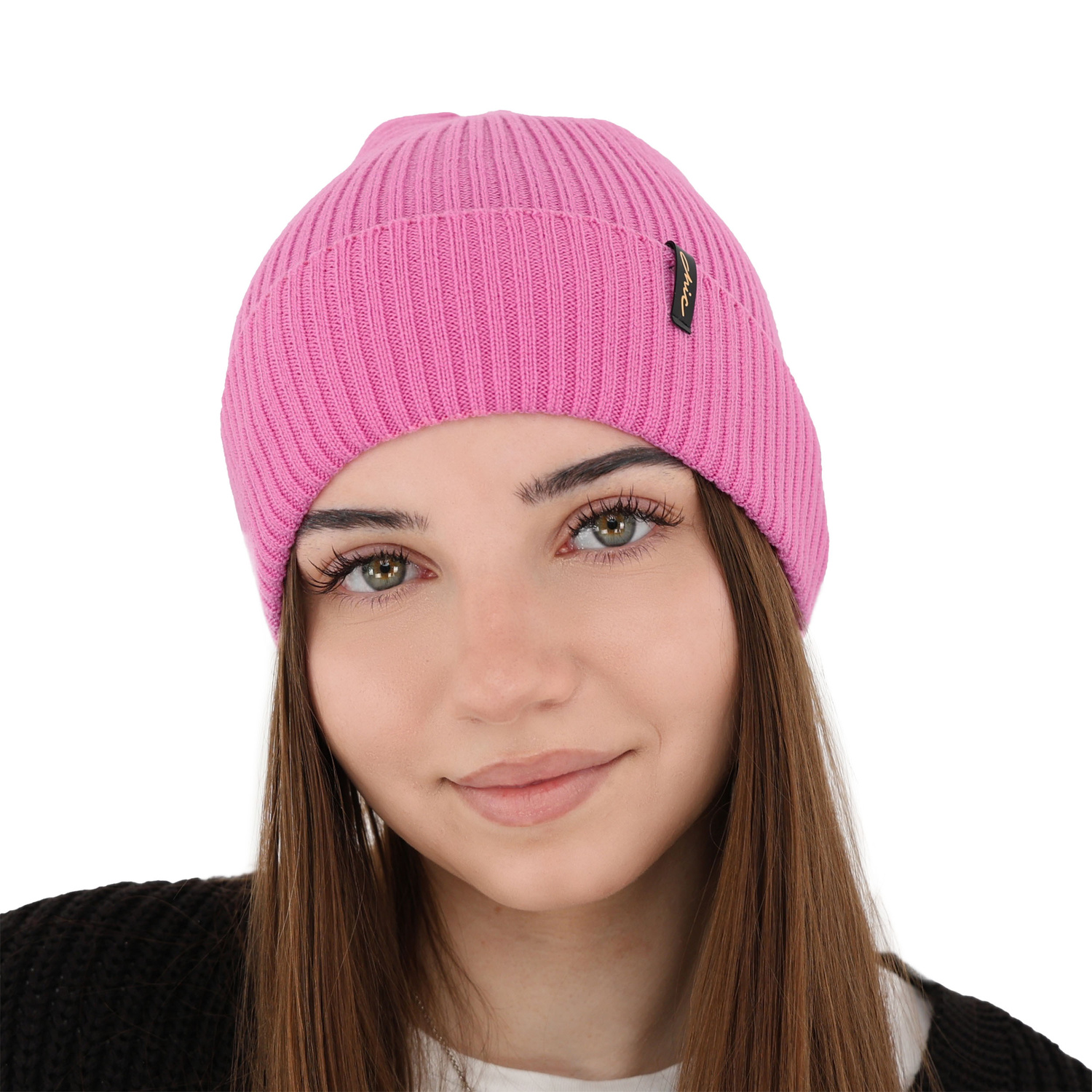 Căciulă de iarnă pentru femei roz 100% lână merino extra fină Megan
