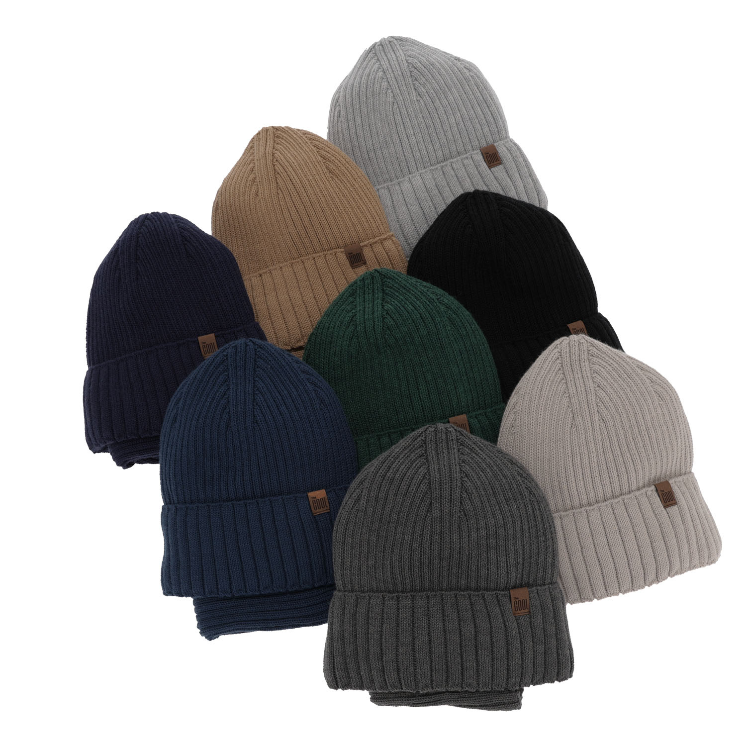 Set de iarnă pentru băieți: Căciulă și fular circular din lână merino negru Metis