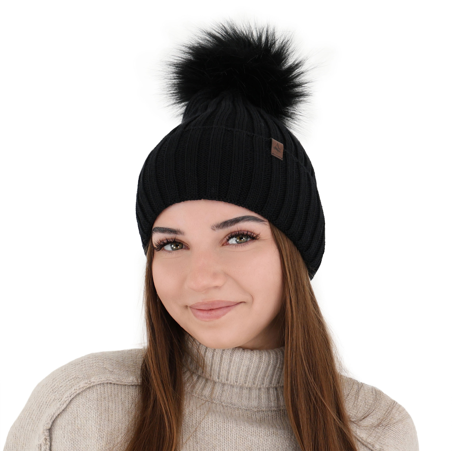 Căciulă de iarnă pentru femei, gri, lână merino Texa