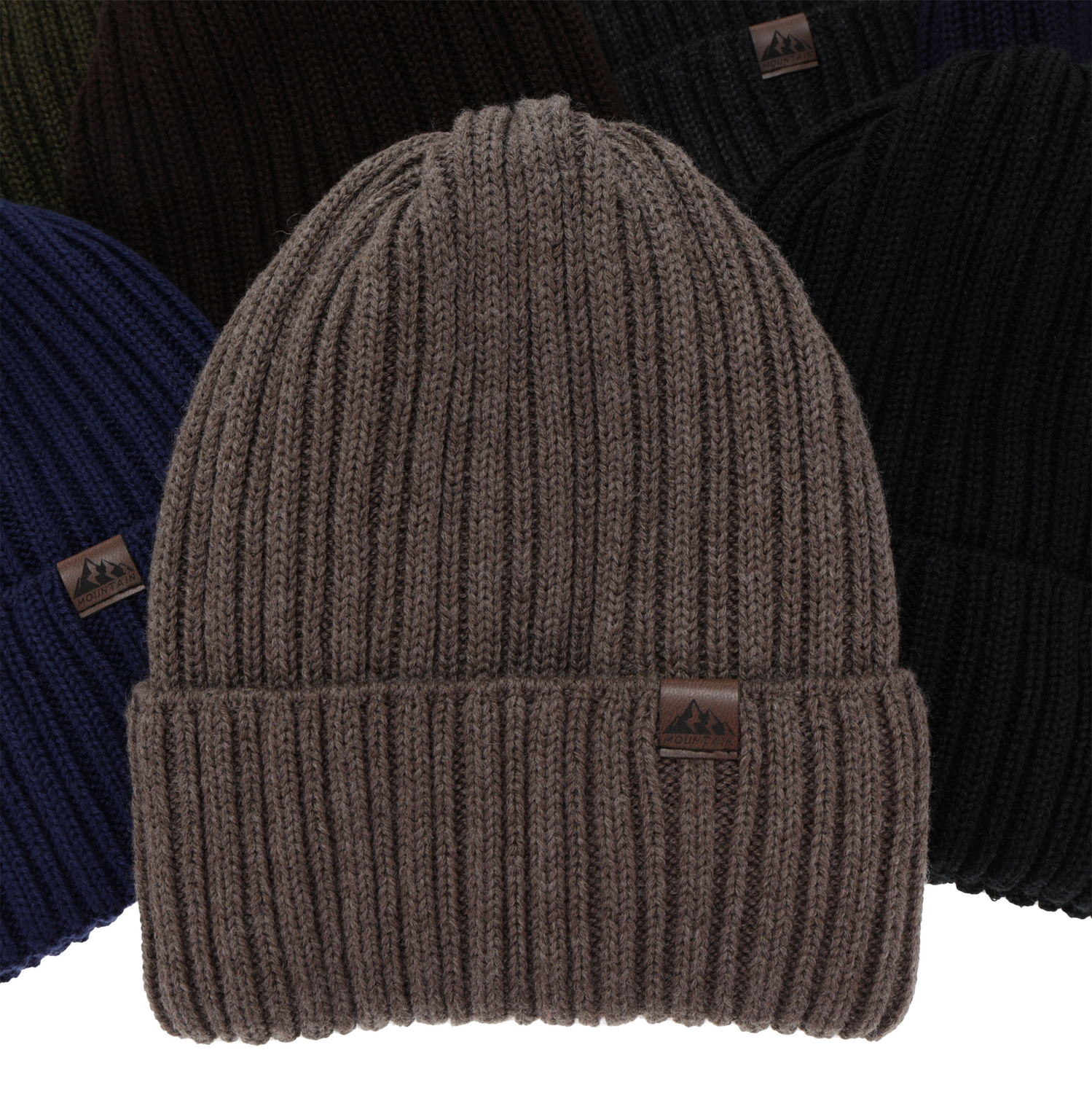 Căciulă de iarnă pentru bărbați, khaki, cu lână merino, Huno