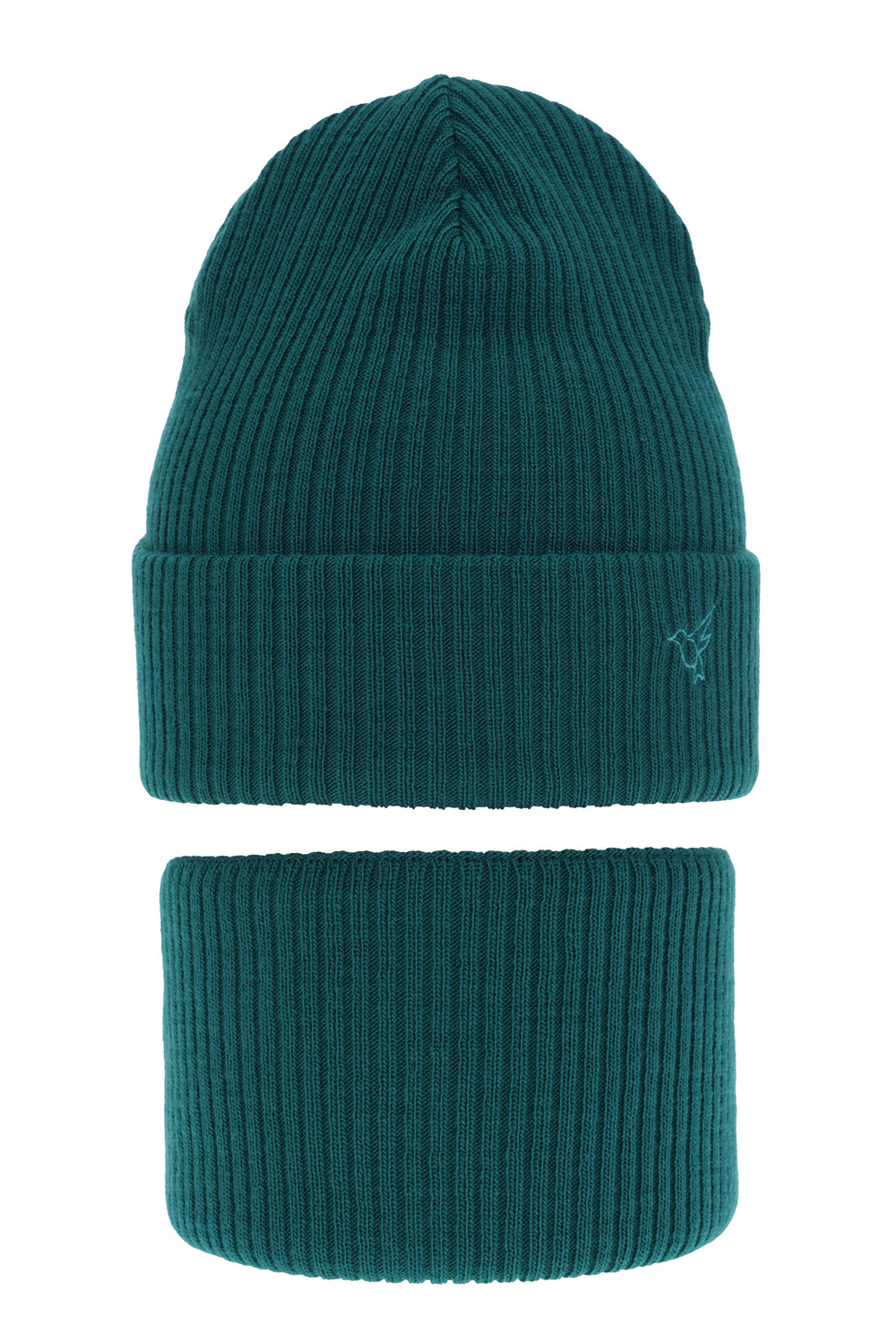 Set de iarnă pentru fete: căciulă și fular circular verde Rosetta