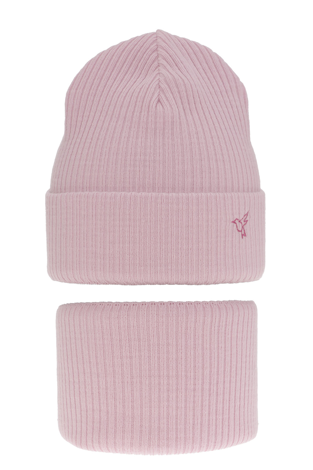 Set de iarnă pentru fete: căciulă și fular circular violet Rosetta