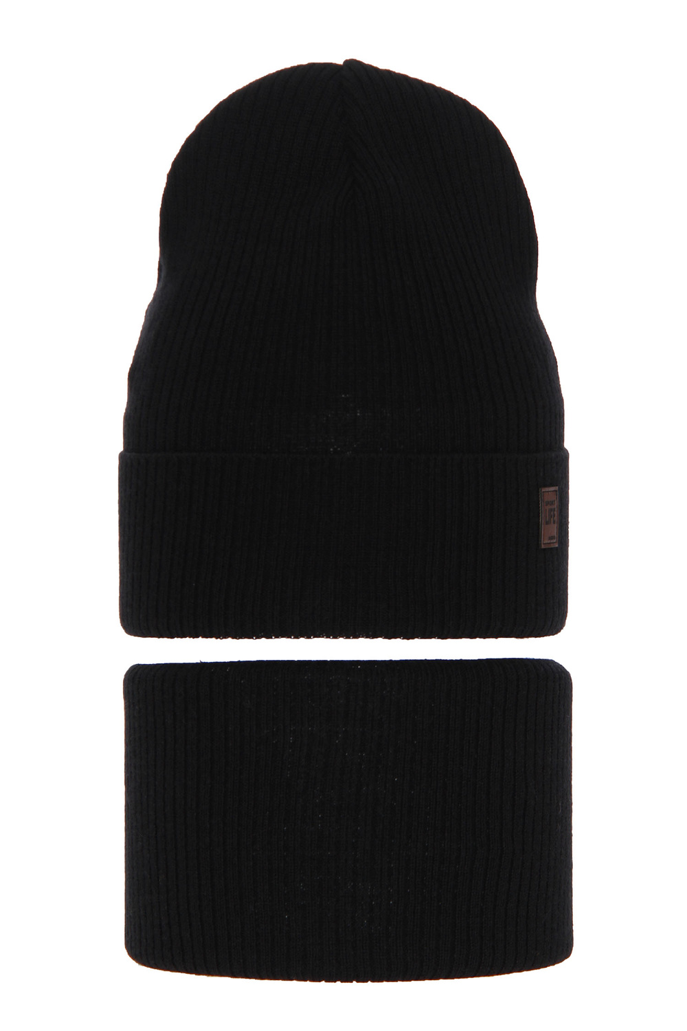 Set primăvară-toamnă pentru băieți: Căciulă și fular circular, cu bumbac, negru Dragon