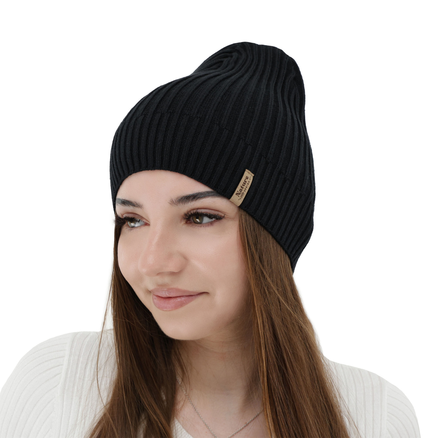 Căciulă de primăvară-toamnă pentru femei, cu bumbac, albă Mirona